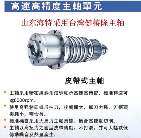 數控加工中心皮（pí）帶式主軸
